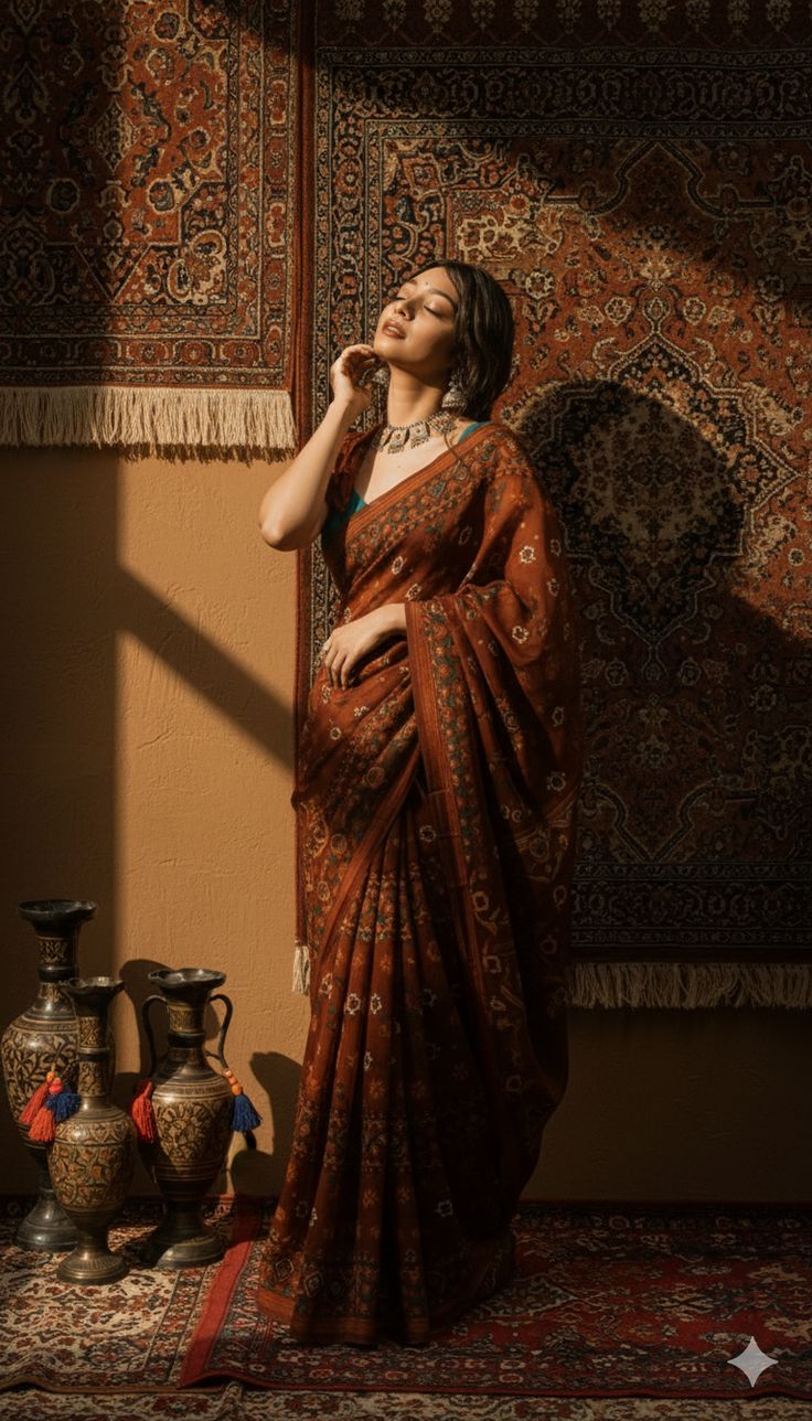 Home saree aesthetic